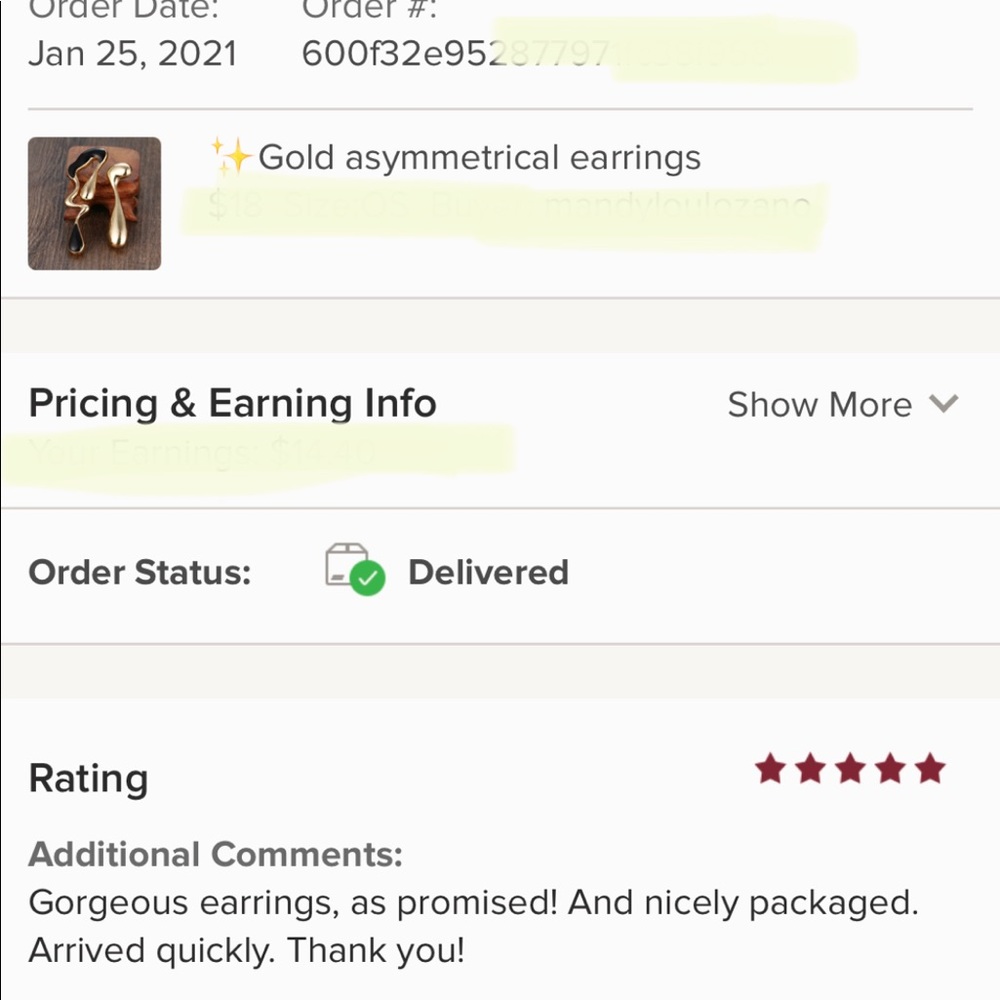 ✨Gold asymmetrical earrings - Picture 9 of 9